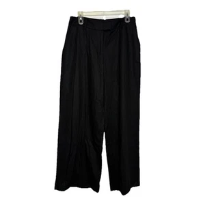 Pantalones Scoop Para Mujer Talla 8 Negro Mezcla de Lino A Medida Pierna Ancha - Imagen 1 de 9
