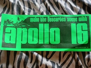 APOLLO 16 AUTOCOLLANT ORIGINAL MAKE THE DESCARTES SCÈNE PARE-CHOCS 10"X4" LIVRAISON GRATUITE - Photo 1/7