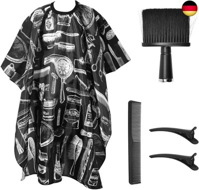 ADERTOS Frisierumhang Haarschneideumhang aus Taft Erwachsene Haarfärbeumhang