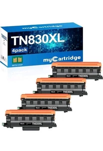 Cartuchos de tóner negro TN830 XL para Brother TN830XL DCP-L2640DW, paquete de 4 - Imagen 1 de 10