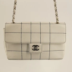 Chanel Chocolate Bar White Bag with COA- Free Shipping USA - Picture 1 of 20