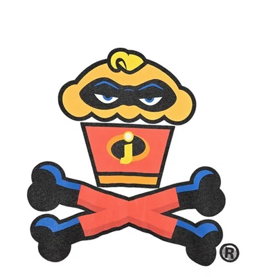 Camisa Johnny Cupcakes Para Hombres XL Gris Increíbles Mashup Crossbones Superhéroe Camiseta Foto 1 de 4