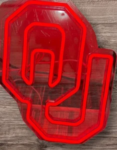 Oklahoma Sooners OU LED Neon Wall Sign. 9.2x11.6 Inch. - Picture 1 of 1