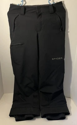 Calça de esqui Spyder preta tamanho 12 masculina com zíper e bolsos de gancho/laço em abundância - Imagem 1 de 4
