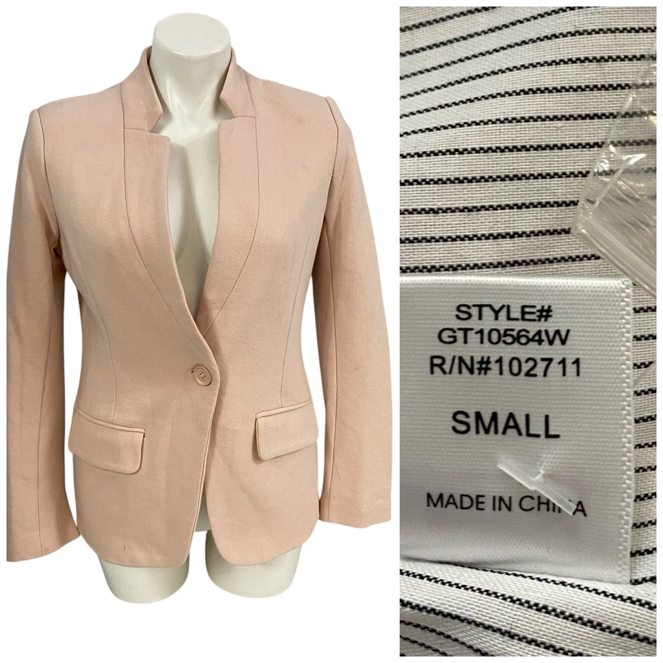 Blazer Gibson Feminino Pequeno Argila Rosa Jaqueta Escritório Corpcore Carreira Sala de Diretoria - Imagem 1 de 4