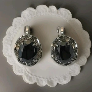 Vintage Sorrento Signed Black Hematite Sterling Silver Earrings Clip On Filigree - Picture 1 of 7