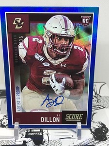 2020 Score AJ Dillon Blue Artists Proof Autograph #13/35! Boston College