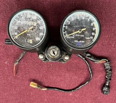 1974 KAWASAKI KE175 F7 SPEEDOMETER & TACHOMETER CLUSTER - TESTED & WORKS -NO KEY - Image 1 of 4