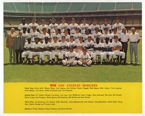 1974 Los Angeles Dodgers Team Photo w/ facsimile autographs Sutton Lasorda NM - Picture 1 of 2