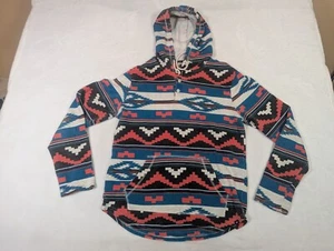 VTG Quicksilver Aztec Print Hooded Shirt Southwestern Surf Long Sleeve Medium - Picture 1 of 7