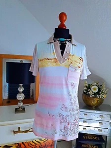 SPORTALM Damen Poloshirt Long-Bluse Kleid rosa beige weiß Gr.M-38 - Bild 1 von 8