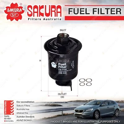 Sakura Fuel Filter for Toyota Cynos Paseo Hilux SR5 VZN167 Paseo Petrol 4Cyl V6 - image 1 of 2