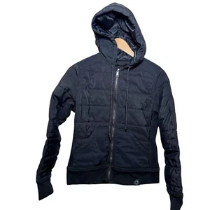 American Giant Blizzard Black Full Zip Puffer Jacket Hooded Women’s Medium - Picture 1 of 4