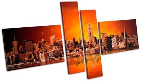 New York Skyline bridge City TREBLE TOILE murale ART Photo Print