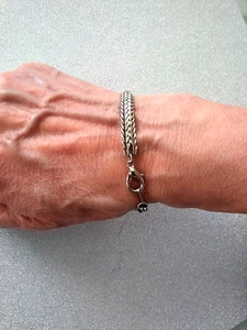 Unique Flat Foxtail Chain Bracelet, Hallmark-14k Gold Plated,7.25"L,5mm. - Picture 1 of 18