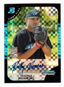 Ricky Romero Blue Jays 2005 Bowman Chrome Draft Prospect X-Fractor automático 250/250 - Imagen 1 de 2