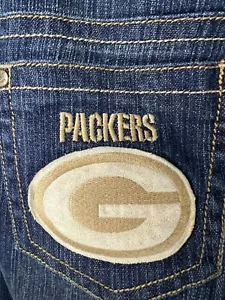 Touch by Alyssa Milano Greenbay Packers NFL Football Denim Jeans Womens sz 8 - Picture 1 of 15
