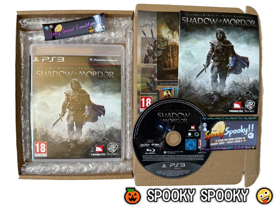 Middle-Earth Shadow of Mordor PS3 - UK PAL VGC CIB - High Quality Packing - Image 1 of 4