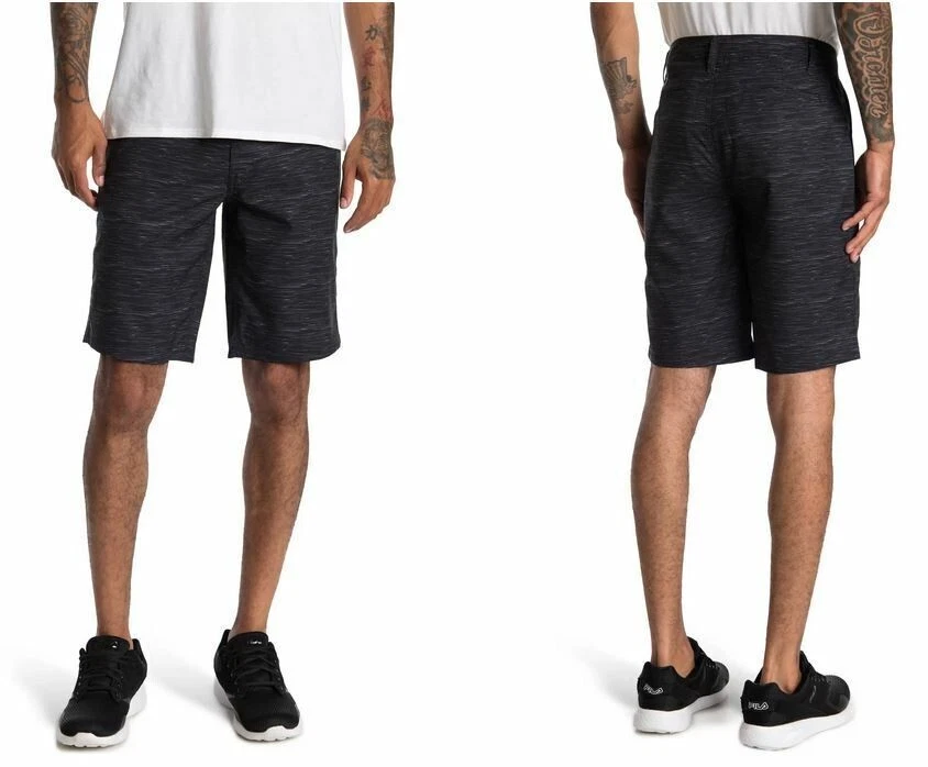 Hurley Hybrid Walk Shorts 20" Length Black Heather Men's Size 32