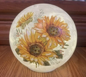 LED Lighted Sunflowers Frosted Globe Sphere Tabletop Light Lamp 5 3/4”  NEW - Picture 1 of 7