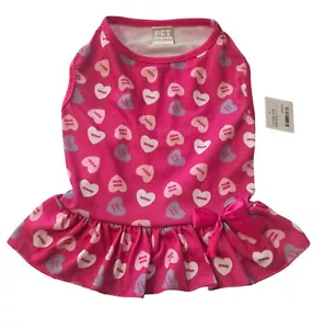 Pet Spirit, Pink, Candy Hearts, Valentine's Puppy/Dog Dress, XS, Sm, or Med - Picture 1 of 4