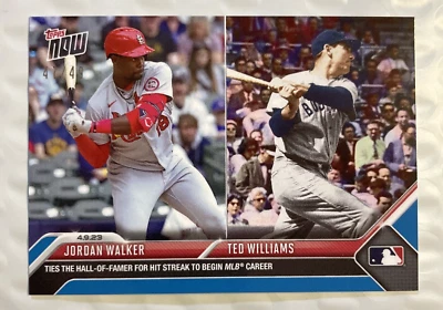 Jordan Walker / Ted Williams 2023 MLB TOPPS NOW Card 87 Blue Parallel 47/49 RC - Image 1 of 3