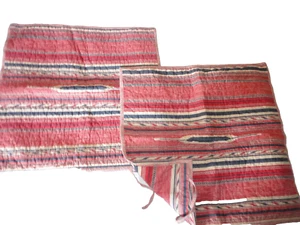 CHAPS TELLURIDE BLUE RED SOUTHWESTERN (1) (2) BUTTON UP EURO PILLOW SHAMS 26X26 - Picture 1 of 4