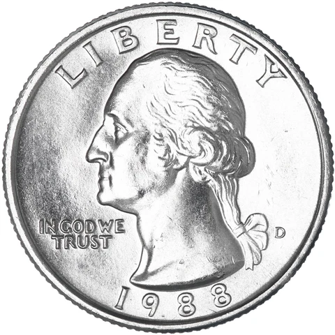 1988 D Washington Quarter BU US Coin Cover