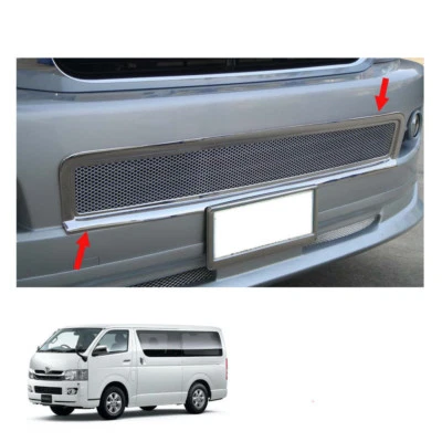Cubierta de red de parrilla inferior delantera cromada V1 para Toyota Hiace Commuter 2005 10 Foto 1 de 3
