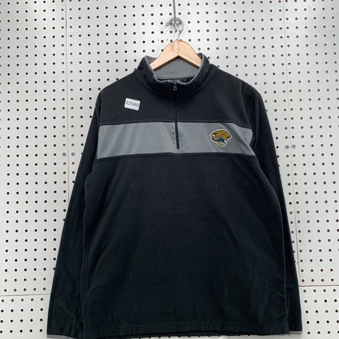 Jacksonville Jaguars 1/4 Zip Pullover Black Adult Large  22x27 NFL Sweater Cover