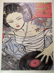 DJ Mädchen Anime Pop Art 12 x 18 Druck Poly Canvas rahmenfertig - Bild 1 von 4