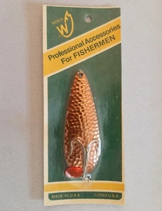Vintage Hammered Copper Spoon Fishing Lure By Weber New Old Stock Sealed 3.5" - Picture 1 of 2