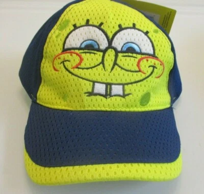 NUEVO CON ETIQUETAS Año 2011 Bob Esponja Pantalones Cuadrados Niños Pequeños Gorra de Béisbol Sombrero de Natación Talla 51 cm Foto 1 de 3