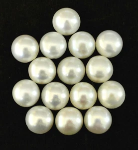 24.01 Cts Natural White Pearl Round Cabochon 8 mm Lot 15 Pcs Loose Gemstones - Picture 1 of 4