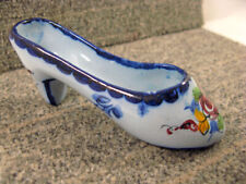 Antique Vestal Alcorbaca Portuguese Ceramic Shoe Miniature Pump Heel Handmade