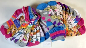 12 PAIRS GIRLS DISNEY FROZEN MULTICOLOR NO SHOW/ANKLE SOCKS SIZE 6-8 LL150 - Picture 1 of 1
