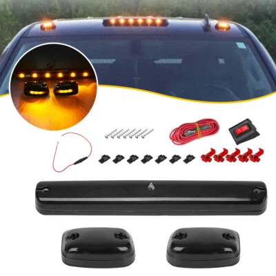 For 2007-2021 Chevrolet Silverado 2500HD 3500HD LED Cab Roof Marker Lights Amber - Image 1 of 4