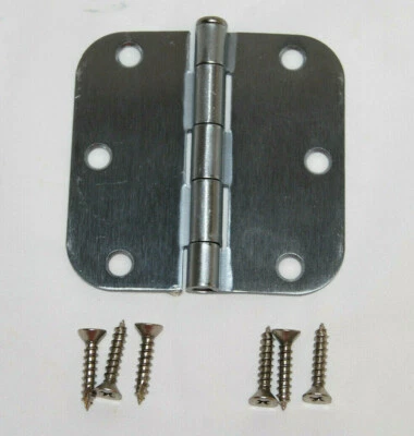 Bisagras de puerta de níquel satinado de 3 1/2" con radio de 5/8" cantidades surtidas S7473 Foto 1 de 4