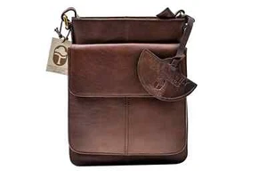 SLING BAG IN BROWN IRISH LEATHER TK10056 - Picture 1 of 4