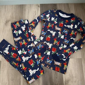 HANNA ANDERSSON "Cats And Dogs"  Holiday Christmas Pajama Set. Size 14 - Picture 1 of 4