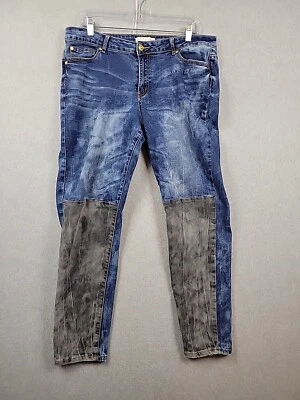 Nicki Minaj蓝色灰色牛仔酸洗中腰牛仔裤女式13/14 — 第 1/4 张图片