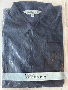 Chef Works Deco Shirt - Contemporary Collection - Navy Blue - Size M - Brand New - Picture 1 of 5