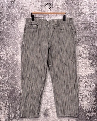 Pantalones grandes para hombre YMC algodón lino ferrocarril rayas recortados You Must Create Foto 1 de 4