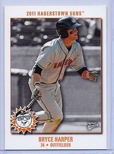 BRYCE HARPER 2011 "HAGERSTOWN SUNS" ROOKIE CARD! 1 OF 5 CARD SET! 2015 N.L. MVP!