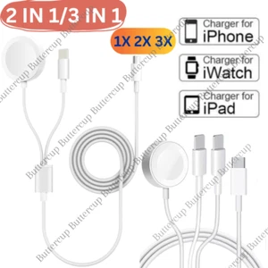 Magnetic Charger 3 IN 1 USB-C Type C Cable For Apple Watch iWatch/iPhone/iPad - Picture 1 of 9
