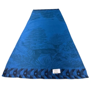 Le Jacquard Francais Runner Forest Enchantee Celeste Blue Cotton 20 X 59 NWT - Picture 1 of 6