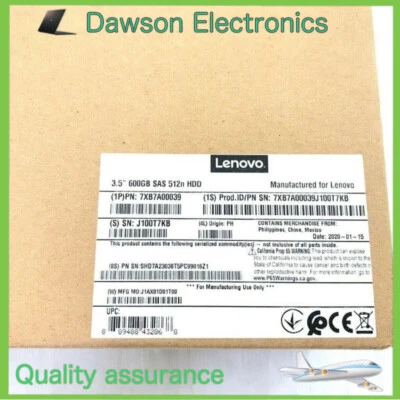 Lenovo 00YK028 7XB7A00039 600GB 3.5" 15K SAS 12G Server HDD Hard Drive NEW - Image 1 of 4