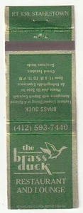 COPERTINA MATCHBOOK - BRASS DUCK RESTAURANT $ LOUNGE - STAHLSTOWN PENNSYLVANIA - MAPPA - Foto 1 di 3