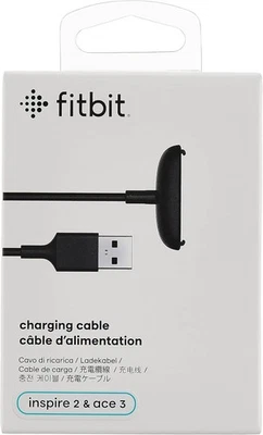 Genuine Original Fitbit Ace 3 Fitbit Inspire 2 Charging USB Cable Black FB177RCC - Image 1 of 3