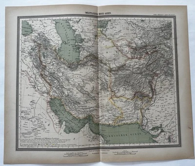Persia Iran Afghanistan Turkmenistan Oman 1892 Sohr-Berghaus detail color map - Image 1 of 4